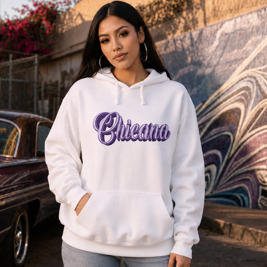 Chicana Purple - Women's Heavy Blend Hoodie | Chicana Apparel by Chicano Threads