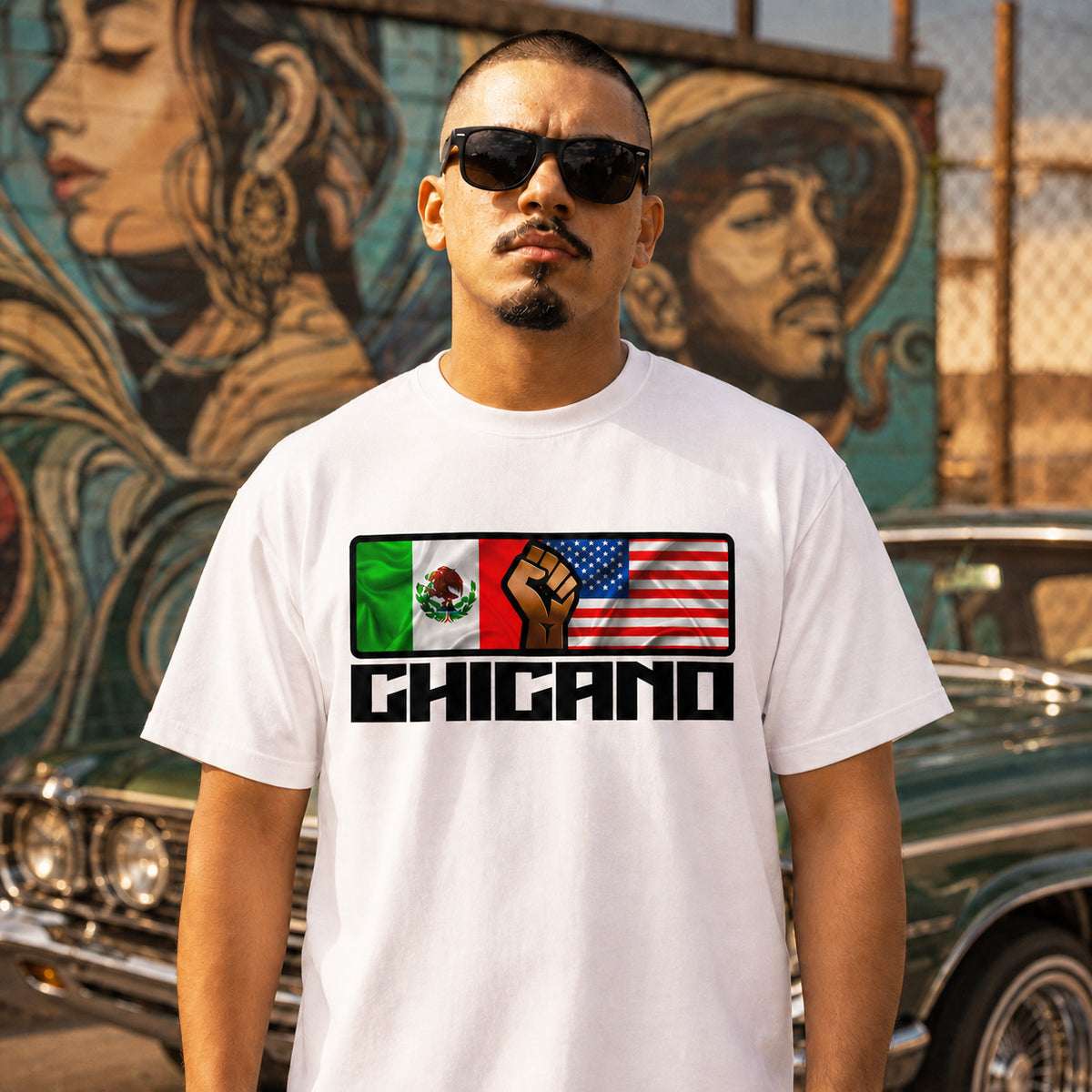 El Mexico Americano - Men's T-Shirt | Chicano Streetwear by Chicano Threads