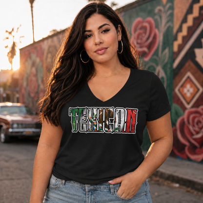 Texican - Women's Relaxed V-Neck T-Shirt | Tejano & Mexican Pride Apparel by Chicano Threads