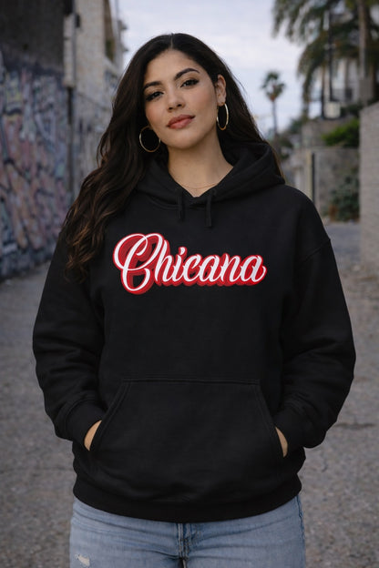 Chicana Red - Women's Heavy Blend Hoodie | Chicana Apparel by Chicano Threads