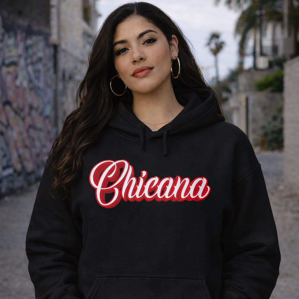 Chicana Red - Women's Heavy Blend Hoodie | Chicana Apparel by Chicano Threads