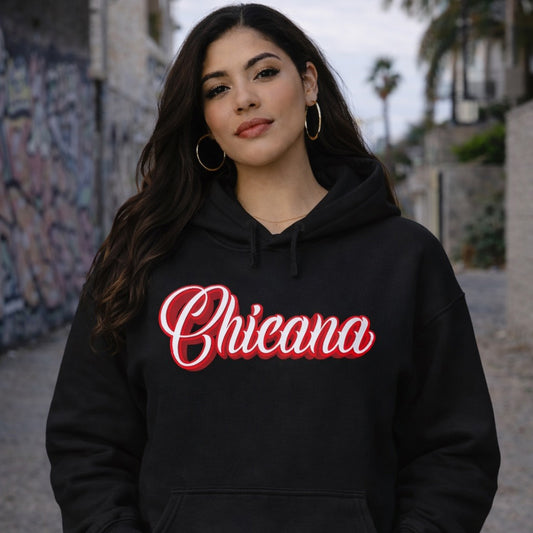 Chicana Red - Women's Heavy Blend Hoodie | Chicana Apparel by Chicano Threads