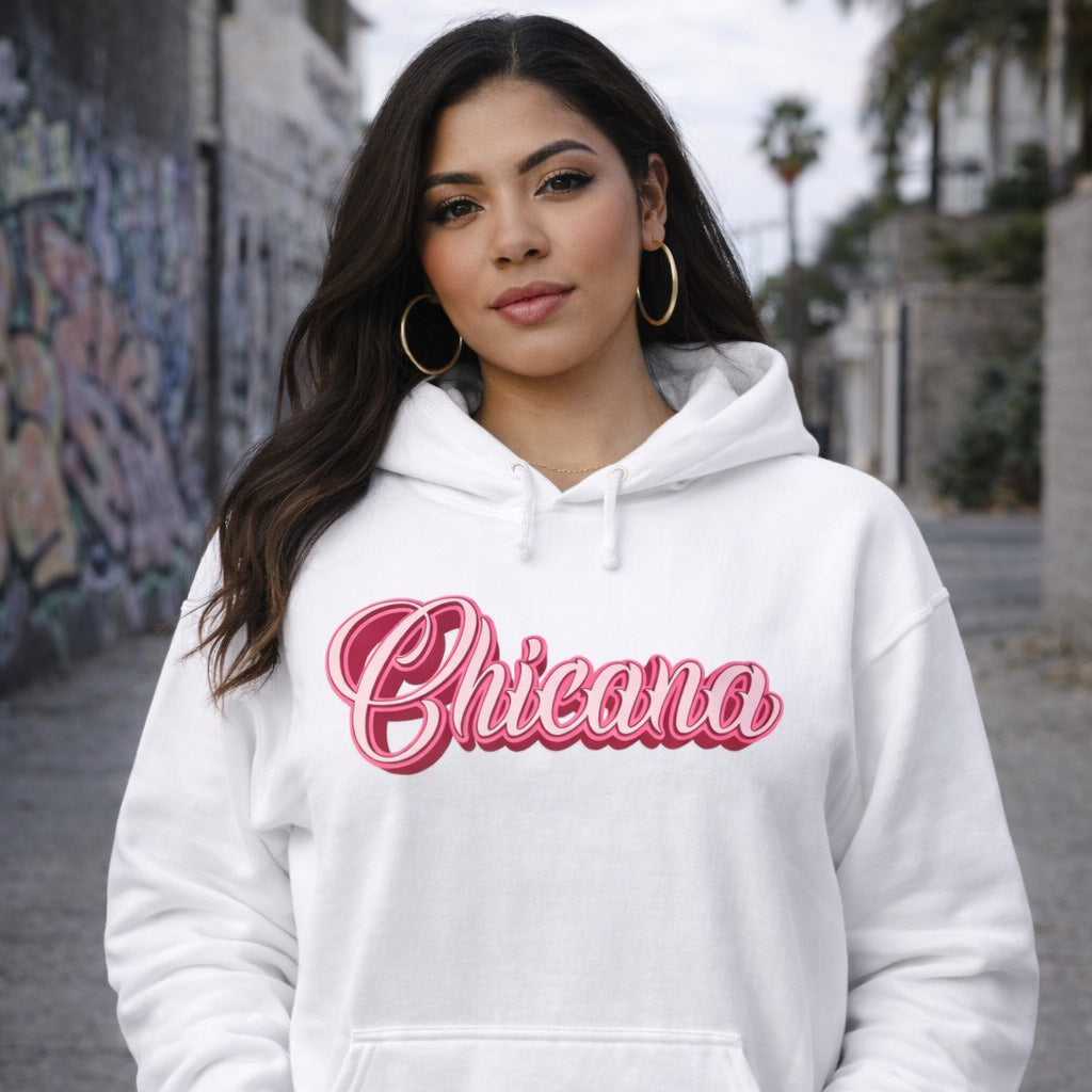 Chicana Pink - Women's Heavy Blend Hoodie | Chicana Apparel by Chicano Threads