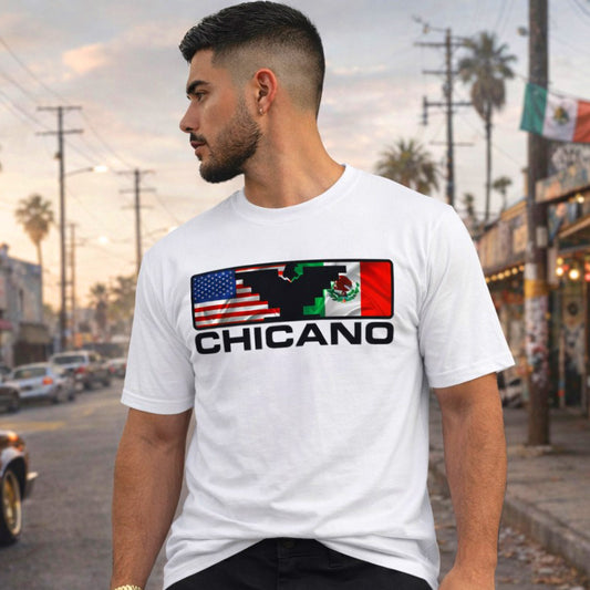 El Mexico Americano - Men's T-Shirt | Chicano Streetwear by Chicano Threads