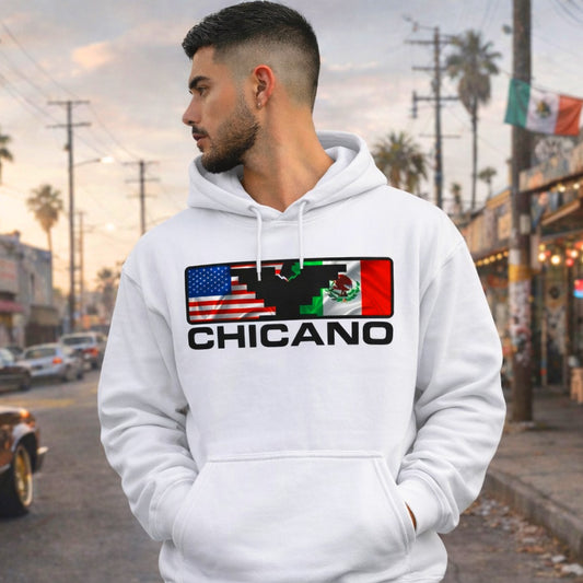 El Mexico Americano - Men's Heavy Blend Hoodie | Chicano Streetwear by Chicano Threads