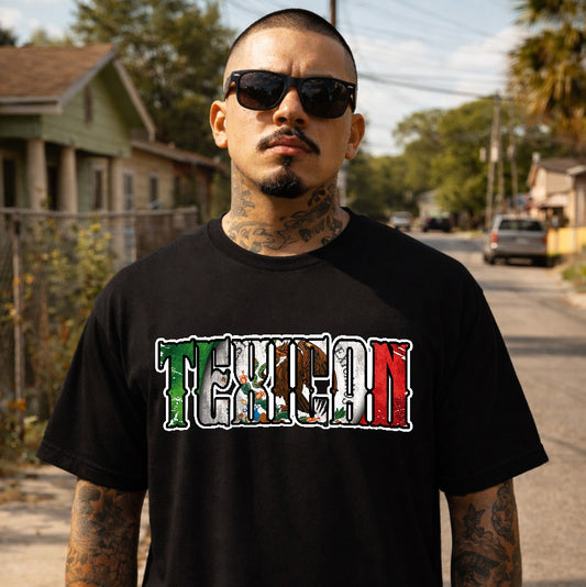 Texican - Men's T-Shirt Men’s T-Shirt | Tejano & Mexican Pride Apparel by Chicano Threads