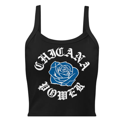 Chicana Power Blue Rose - Women's Tank Top | Chicana Apparel by Chicano Threads